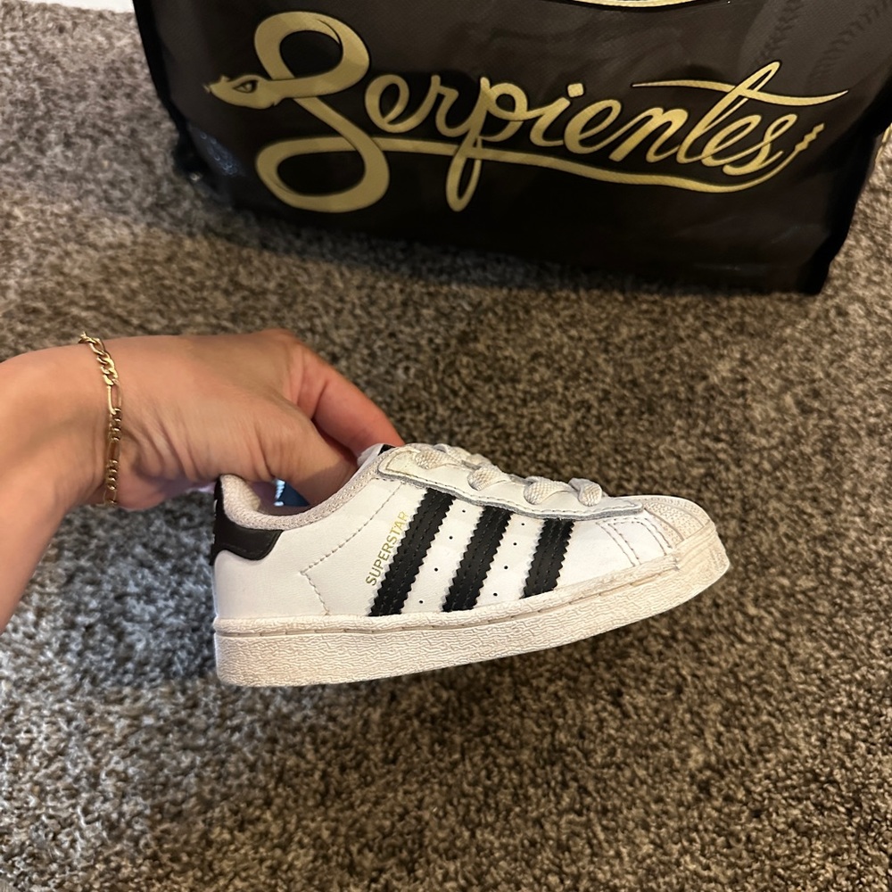 Adidas Superstar White and Black Kids' Shoes